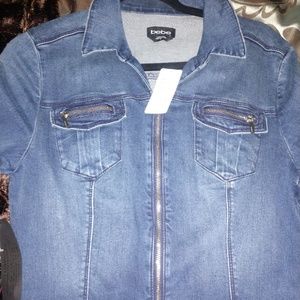 Bebe Blue Jean Jumpsuit